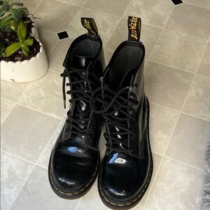 Vintage Dr. Martens Shiny Black Combat Boots